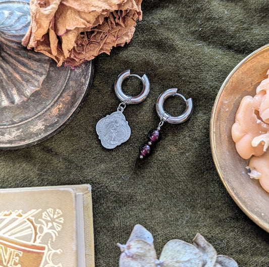 Boucles d'oreilles Grenat